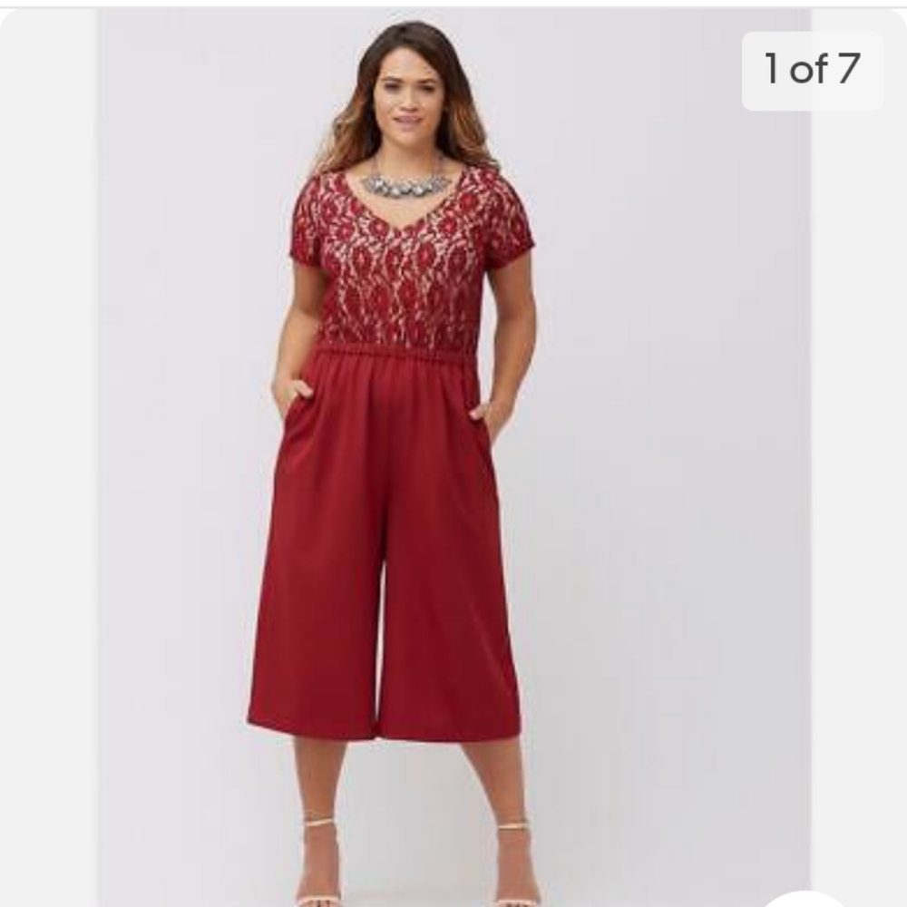 NWT Lane Bryant Lace Top Jumpsuit